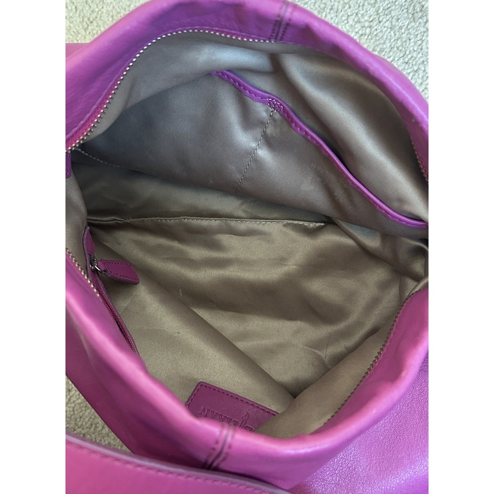 Cole Haan Parker Hobo Cornelia Shoulder Bag Large Beet Pink Purple Leather Purse - Picture 9 of 13